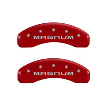 गैलरी व्यूवर में इमेज लोड करें, MGP 4 Caliper Covers Engraved Front &amp; Rear Magnum Red finish silver ch