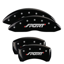 Laden Sie das Bild in den Galerie-Viewer, MGP 4 Caliper Covers Engraved Front &amp; Rear SPORT Black finish silver ch