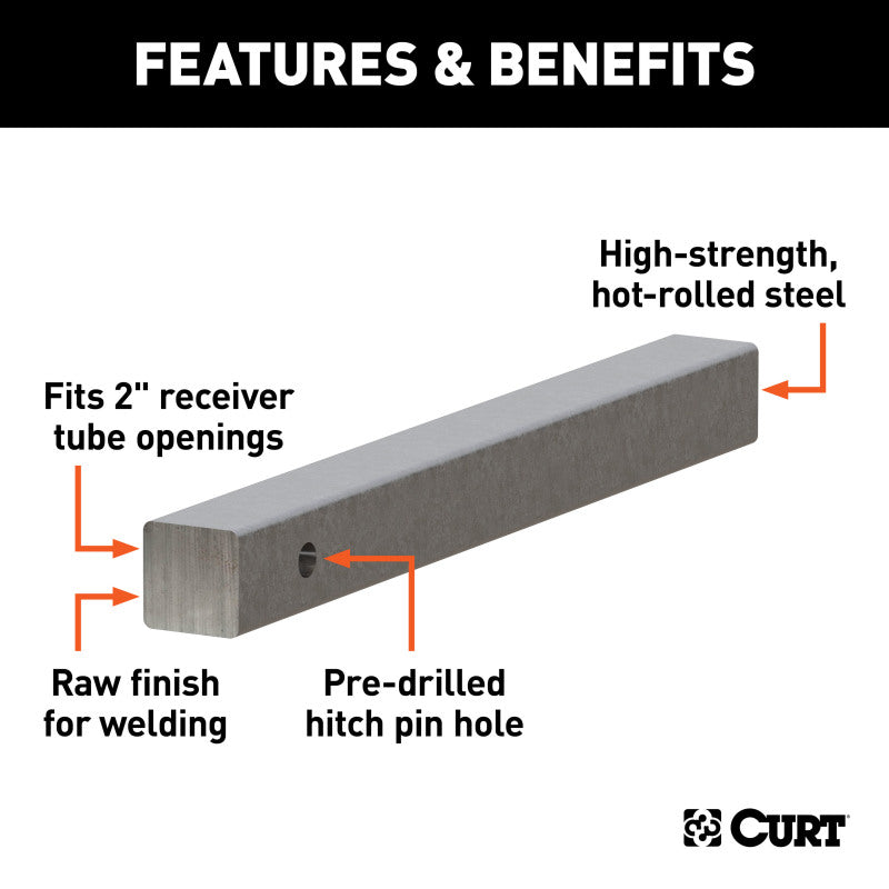 Curt 20in Raw Steel Hitch Bar
