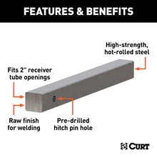 Load image into Gallery viewer, Curt 20in Raw Steel Hitch Bar