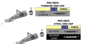 ARROW HOMOLOGATED PRO RACE NICHROM EXHAUST WITH TITANIUM LINK PIPE FOR 2021 KAWASAKI NINJA ZX-10RR - (MPN # 71928PRI)