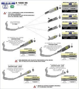 ARROW RACING STAINLESS STEEL HEADERS FOR 2020+ BMW S1000RR - (MPN # 71718MI)