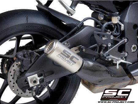 SC Project CR-T Slip-On Exhaust for 2015-24 Yamaha YZF-R1, R1M titanium