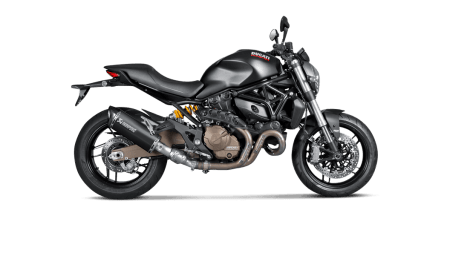 Akrapovic Slip-On (Black) Exhaust for Ducati Monster 821/1200/S - (MPN # S-D8SO2-HRBL)