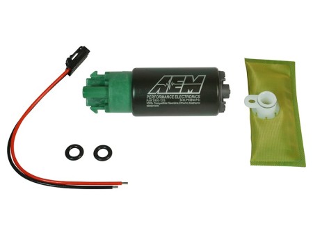 AEM High-Flow 340LPH 65mm Fuel Pump Kit w/ Mounting Hooks - Ethanol Compatible