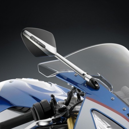 "Motorcycle Mirrors with Integrated Turn Signals - Rizoma Veloce L"