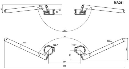 Rizoma Clip-on handlebar kit for Ducati Scrambler (see vehicle listing)