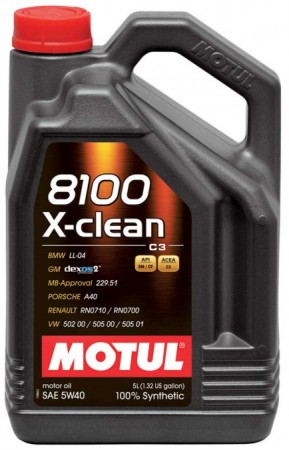 Motul 8100 X-CLEAN Gen 2 5W40 Synthetic Engine Oil