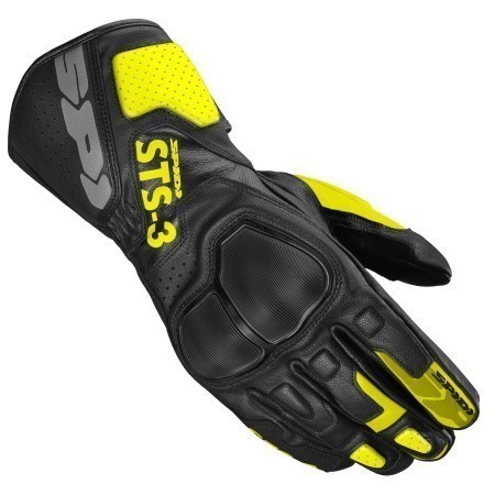 Spidi STS-3 XPD Motorcycle Riding Leather Gloves yellow