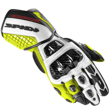 Spidi CARBO TRACK EVO Motorcycle Riding Leather Gloves white green