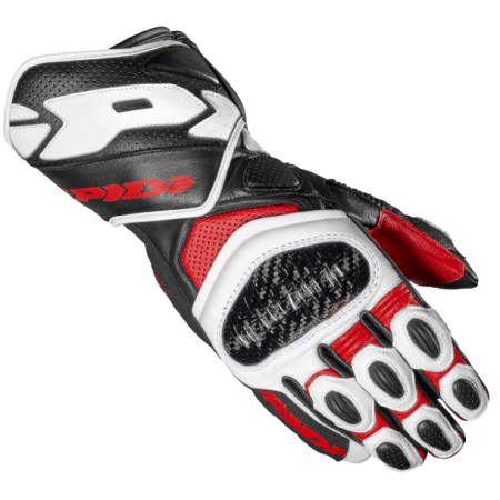 Spidi CARBO 7 Motorcycle Riding Leather Gloves Red/White