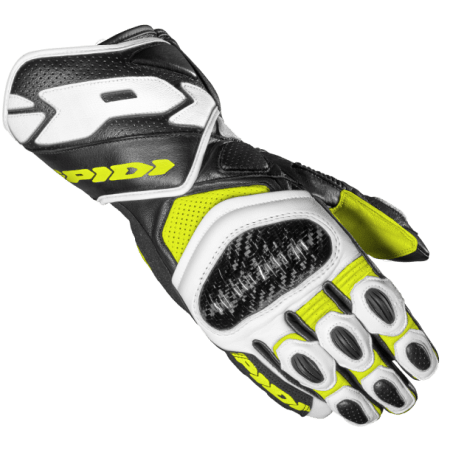 Spidi CARBO 7 Motorcycle Riding Leather Gloves Fluo/Black