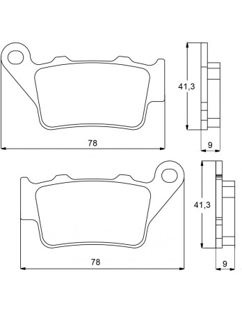 Accossato Rear Brake Pads Kit for Motorcycle, Compound # AGPP91