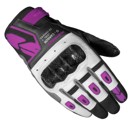 Spidi G-CARBON Motorcycle Riding Leather Gloves purple