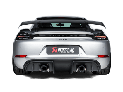 Akrapovic Slip-On Line (Option 2) with Black Coated Titanium Tips for 2020+ Porsche Cayman GT4 (718)