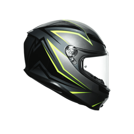 AGV K6 Flash DOT (ECE) Multi MPLK - Grey/ Black/ Lime Helmet right