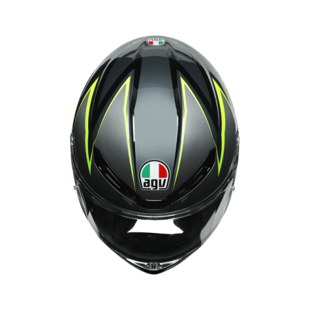 AGV K6 Flash DOT (ECE) Multi MPLK - Grey/ Black/ Lime Helmet top
