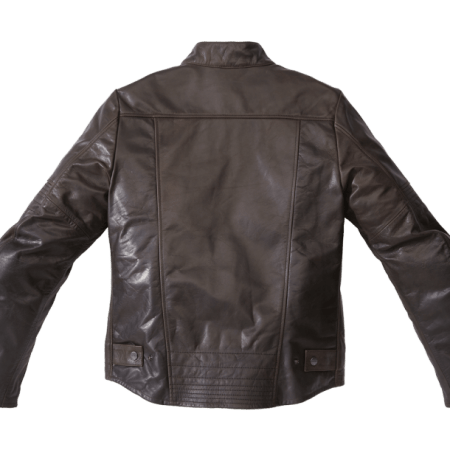 Spidi GARAGE Leather Jacket brown back