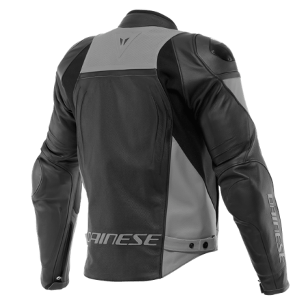Dainese Racing 4 Perforated Leather Jacket Gray Back
